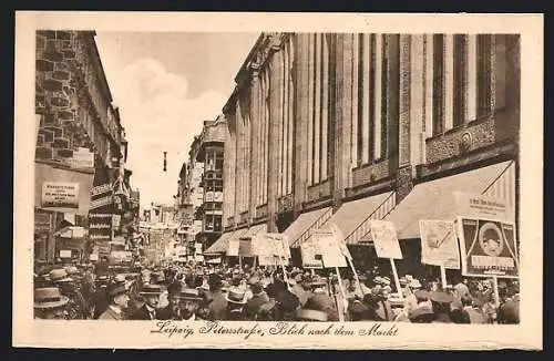 AK Leipzig, Messe, Petersstrasse, Blick nach dem Markt
