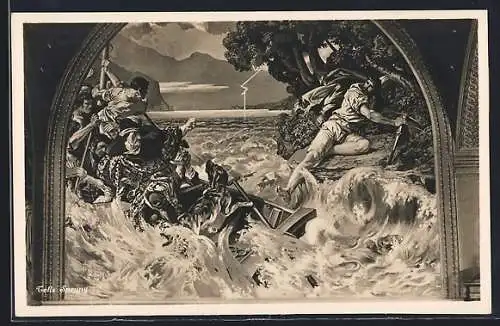 AK Szene aus Wilhelm Tell: Tells Sprung