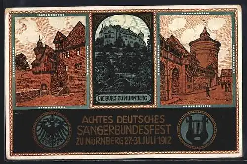 AK Nürnberg, VIII. Deutsches Sängerbundfest 1912, Burg zu Nürnberg