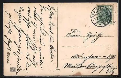 AK Puszta Leben, Ein Liebesbrief, Postbote und Fräuleins