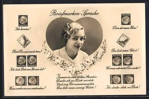 AK Briefmarkensprache, Immer in den stillen Stunden...