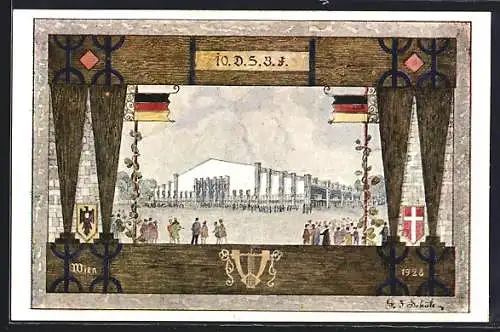 AK Blick auf die Sängerhalle, 10 Deutsche Sängerbundestfest Wien 1928