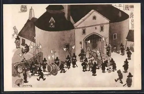 AK Chicago, World`s Fair 1933, A Century of Progress, Picturesque Belgium, The primitive gangsters in Old Belgium