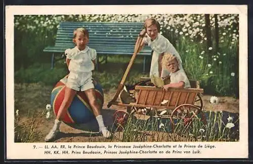 AK Le Prince Baudouin, la Princesse Joséphine-Charlotte et le Prince de Liége