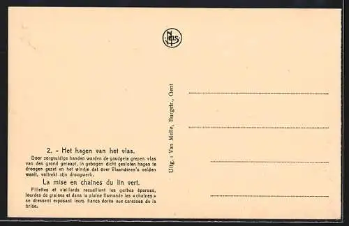 AK La Culture du Lin, La chaine, Anbau und Verarbeitung von Flachs