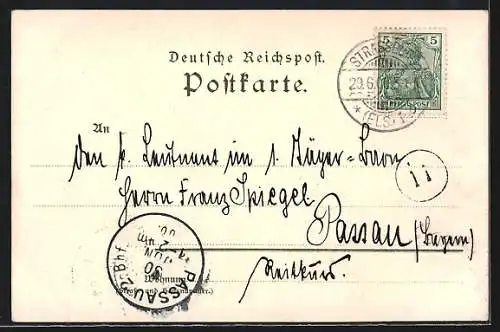 Künstler-AK F. Hoch: Strassburg, Bei den gedeckten Brücken, Wappen