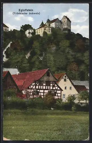 AK Egloffstein /Fränk. Schweiz, Teilansicht mit Schloss
