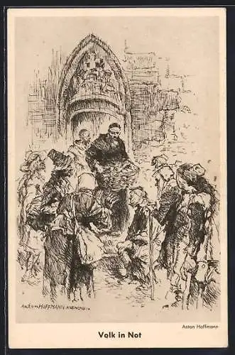Künstler-AK Anton Hoffmann - München: München, Münchner Nothilfe-Lotterie 1933, Volk in Not
