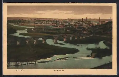 AK Witten, Ruhrpartie mit Brücke