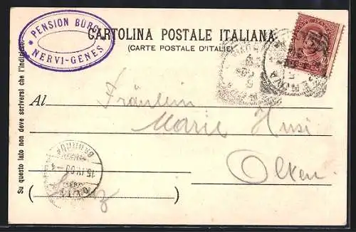 Lithographie Nervi, Oratorio, Torre Cropallo