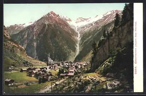 AK Göschenen, Gesamtansicht des Ortes gegen das Riental