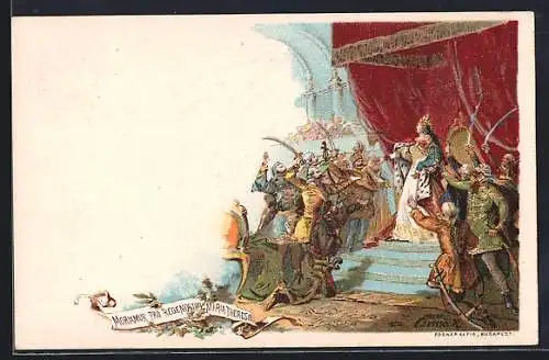 Lithographie Moriamur pro Regenostra Maria Theresia Ungarn, Ganzsache