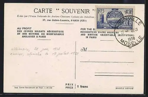 AK Albert Lebrun Präsident von Frankreich & Georg VI. von England, 28.6.1938