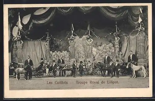 AK Les Colibris, Troupe Royal de Liliput, Liliputaner auf der Bühne