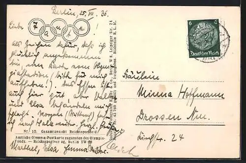 AK Fliegeraufnahme vom Olympia-Reichssportfeld 1936