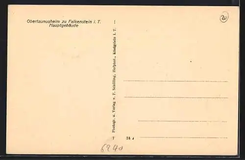 AK Königstein / Taunus, Obertaunusheim zu Falkenstein, Hauptgebäude