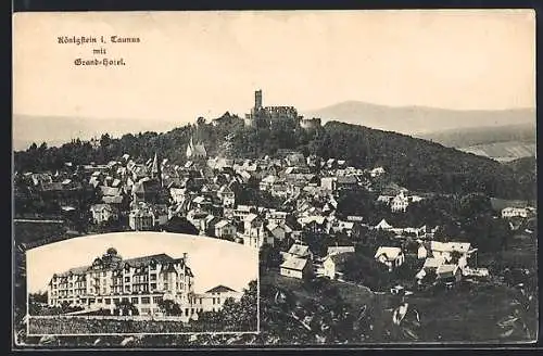 AK Königstein i. T., Gesamtansicht, Grand-Hotel