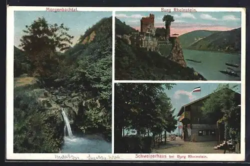 AK Trechtingshausen, Morgenbachtal, Burg Rheinstein, Schweizerhaus bei Burg Rheinstein