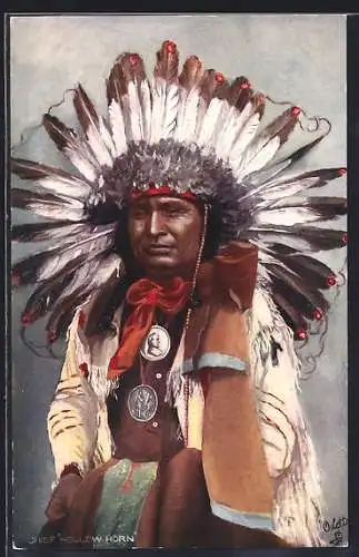 Künstler-AK Indianer Chief Yellow Horn