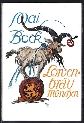 Künstler-AK sign. Diez: München, Löwenbräu, Bock, Bier