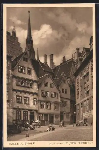 AK Halle a. Saale, Alt-Halle, Strasse am Trödel