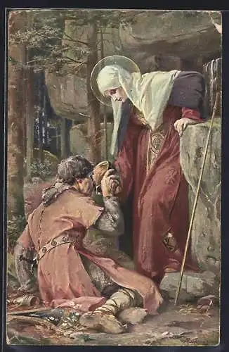 AK Schutzpatronin St Odilia rettet einen armen Mann