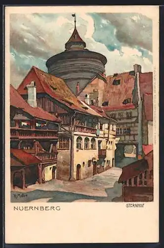 Künstler-AK Karl Mutter: Nürnberg, Blick in den Sternhof