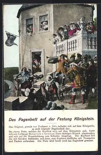 AK Königstein / Elbe, Das Pagenbett auf der Festung Königstein