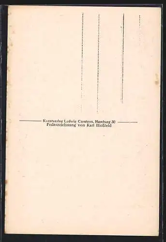 Künstler-AK K. Blossfeld: Lüneburg, Ansicht der Nicolaikirche