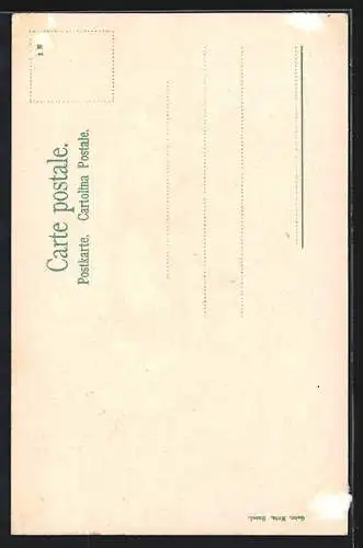 AK Vermenschlichter Hund führt eine Ziege über den Bergpfad