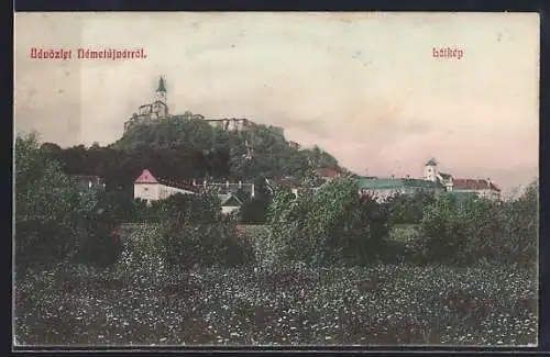AK Güssing, Ortsansicht mit der Burg