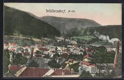 AK Wöllersdorf /N.-Oe., Totalansicht gegen die Berge