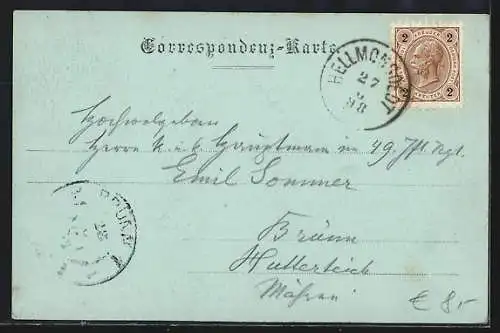 Mondschein-AK Kirchschlag bei Linz, Schloss Wildberg im Mühlviertel