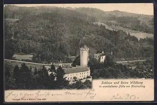 AK Kirchschlag bei Linz, Schloss und Ruine Wildberg