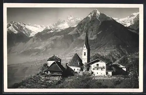 AK San Giorgio /Merano, Ortsansicht mit Gipfelpanorama