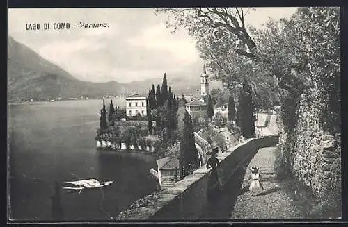 AK Varenna /Lago di Como, Seepartie mit Uferpromenade
