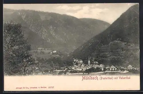 AK Mühlbach /Pusterthal, Ortsansicht mit Valserthal