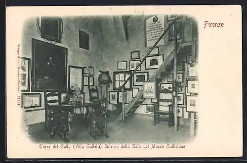 AK Firenze, Torre del Gallo (Villa Galletti), Interno della Sala dei Museo Galiciano