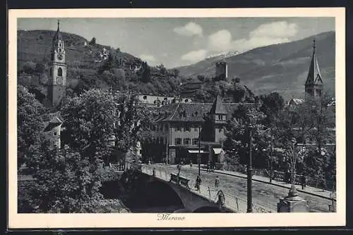 AK Merano, Brückenpartie mit Türmen
