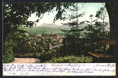 AK Miesbach, Ortsansicht vom Berg aus