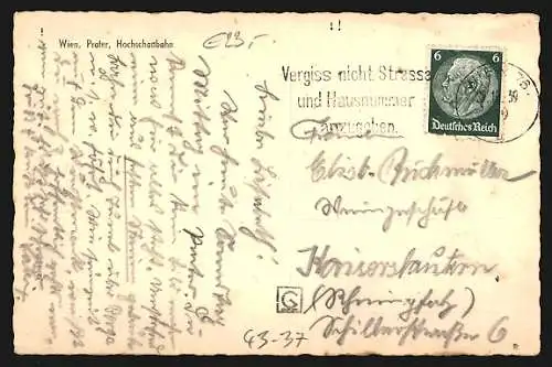 AK Wien, Hochschaubahn auf dem Wiener Prater