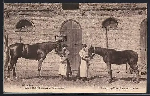 AK Reklame für Baby-Phospate Vétérinaire, Avec et sans