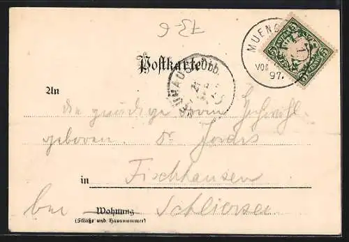 Künstler-AK Szene aus Wagner`s Rheingold mit Wotan und zwei Wanderern