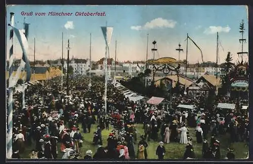 AK München, Der volle Festplatz zum Oktoberfest