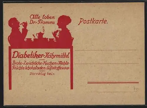 AK Reklame für Dr. Fromms Diabetiker-Nährmittel