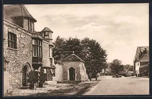 AK Winchelsea, Strassenpartie an altem Steingebäude