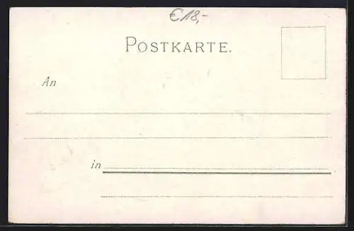 Künstler-Lithographie Willy Stoewer: Berlin-Tegel, Schloss Tegel, Humboldt-Denkmal, Seeseite der Ortschaft, Segelboot