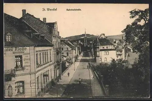 AK St. Wendel, Blick auf die Bahnhofstrasse