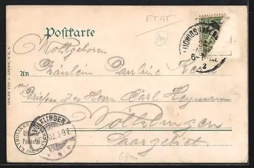 Lithographie Mannheim, 49. General-Versammlung der Katholiken Deutschlands 1902, Kirche