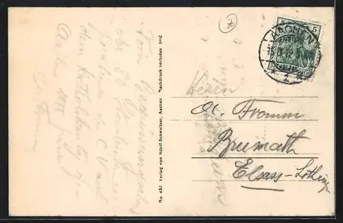 AK Aachen, Festhalle der 59. General-Vers. d. Katholiken Deutschlands 1912